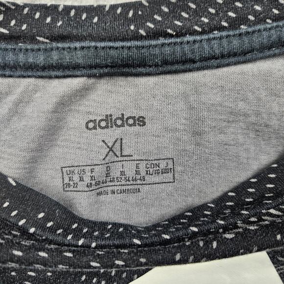 Adidas Essentials Shirt Boxy Crop Black Camo Womens XL - Picture 2 of 6